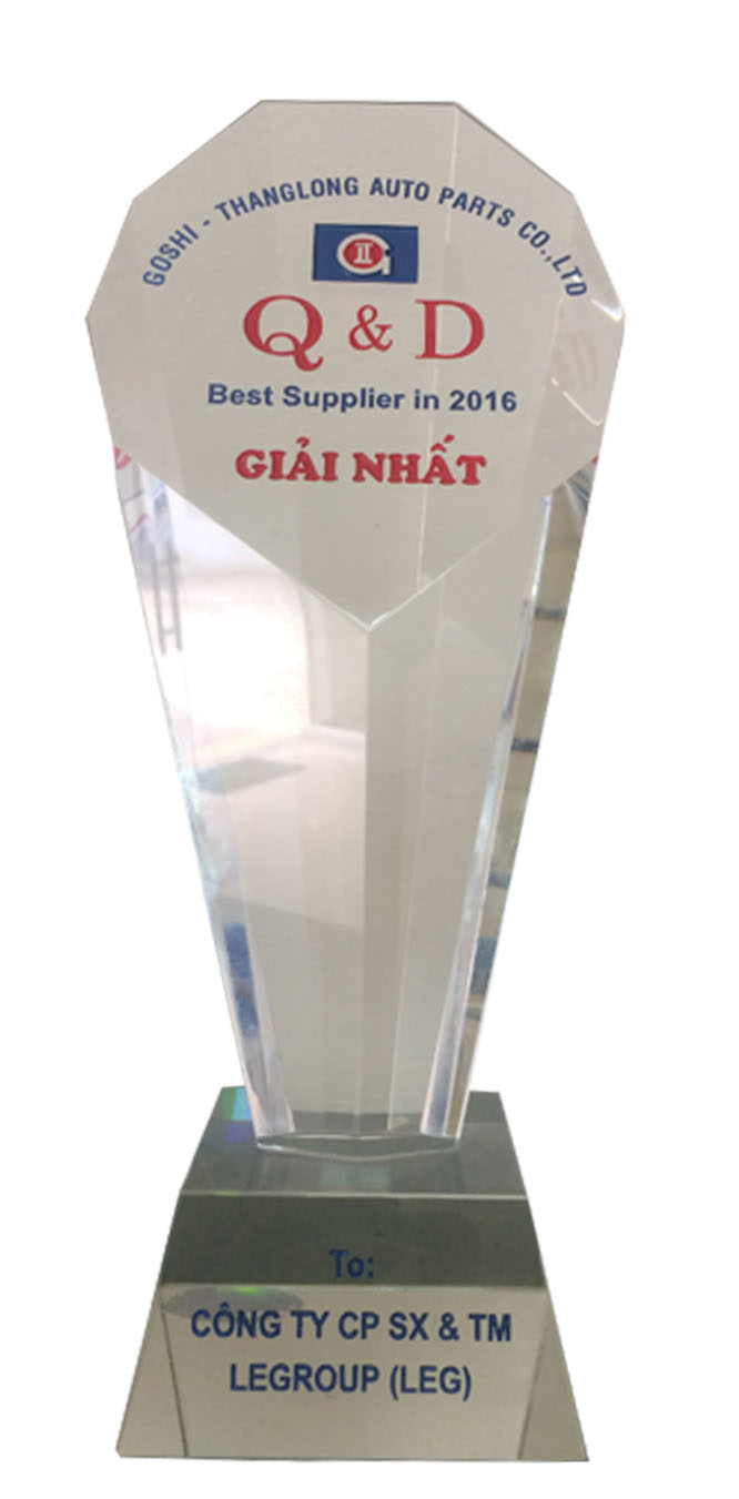LeGroup receives BEST SUPPLIER Award 2016 for Quality and Delivery from Goshi (GTA)